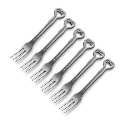 Hanging Wave CAKE FORK SET OF 6 - Carrol Boyes