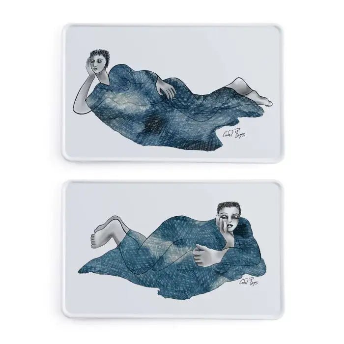 Indigo Girls PLATTER RECTANGLE SET OF 2 - Carrol Boyes