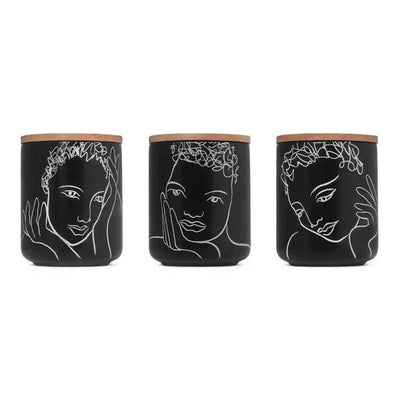 Sketchbook Black Mix CANISTER SMALL SET OF 3 - Carrol Boyes