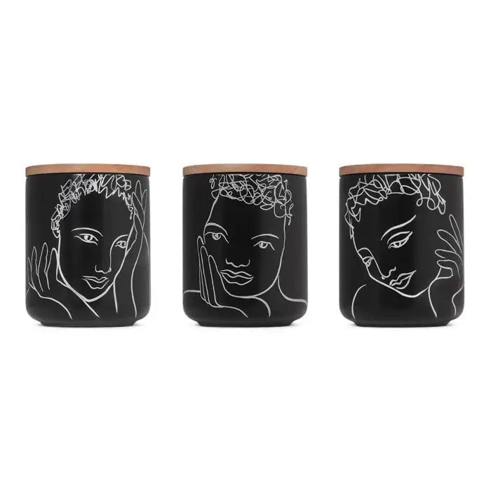 Sketchbook Black Mix CANISTER SMALL SET OF 3 - Carrol Boyes