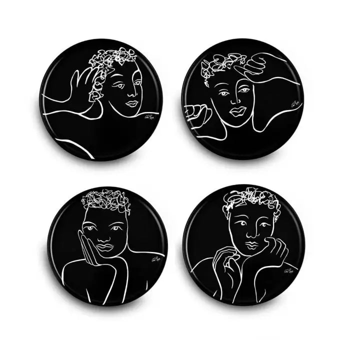 Sketchbook Black SIDE PLATE SET OF 4 - Carrol Boyes