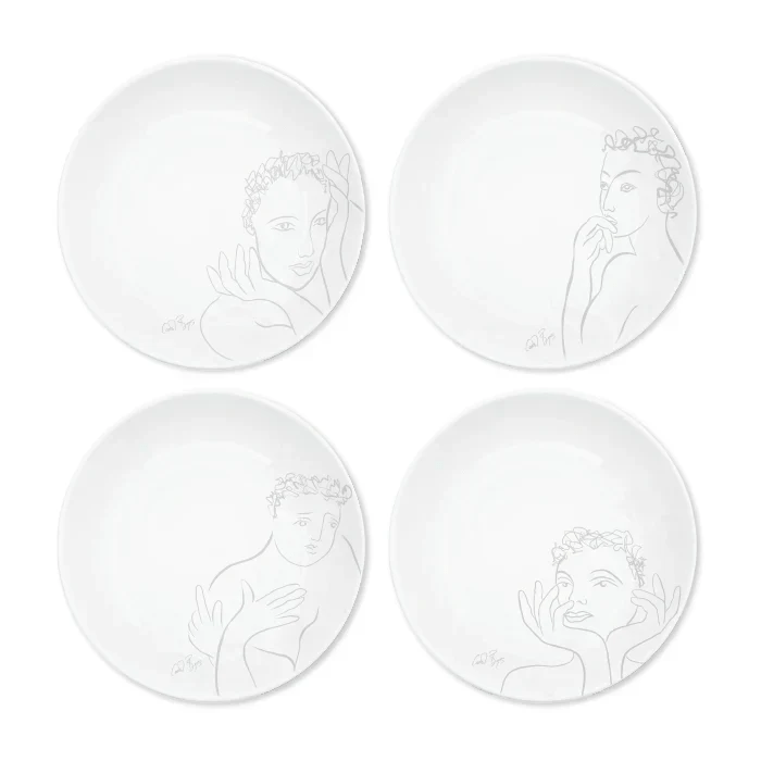 Sketchbook Grey DINNER PLATE SET OF 4 - Carrol Boyes