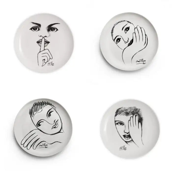 Sketchbook Mix SIDE PLATE SET OF 4 - Carrol Boyes