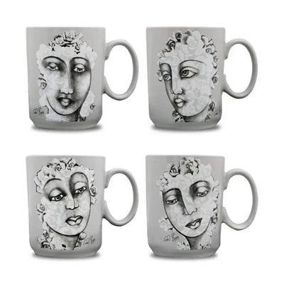 Succulent Faces MUG SET OF 4 - Carrol Boyes