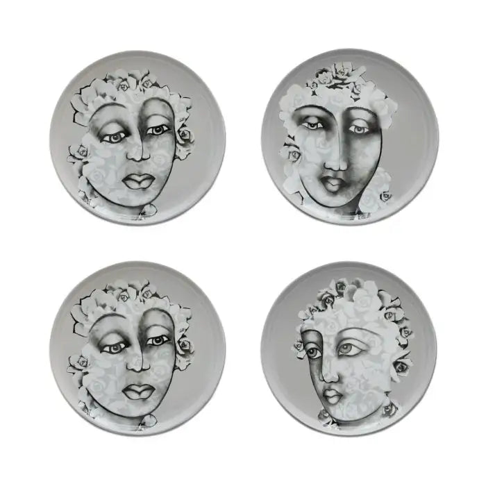 Succulent Faces SIDE PLATE SET OF 4 - Carrol Boyes